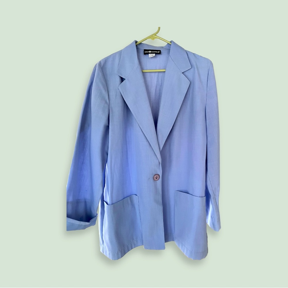 Vintage Sag Harbor oversized women’s blue blazer. Size 10